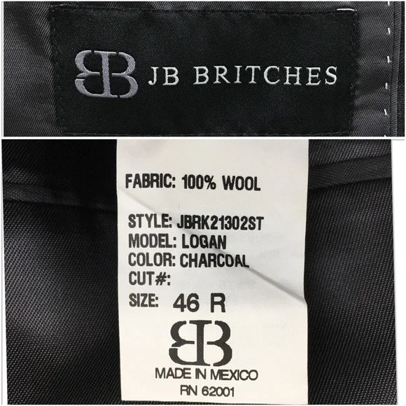 JB BRITCHES Mens Blazer Sport Coat Casual Jacket Size 46R Two Button‎ Wool Suit